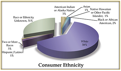 chart of race and ethnicity of consumers served