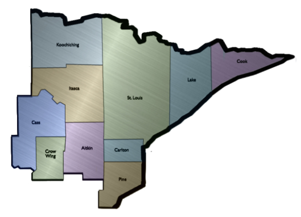map of ten counties that CILNM serves